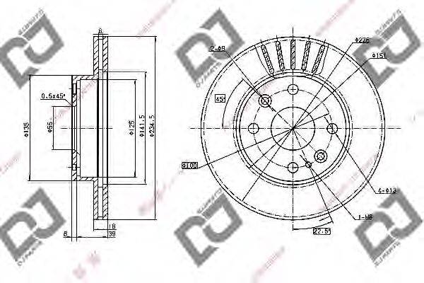 DJ PARTS BD1050 Тормозной диск