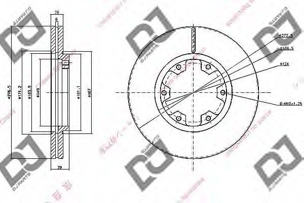 DJ PARTS BD1063 Тормозной диск