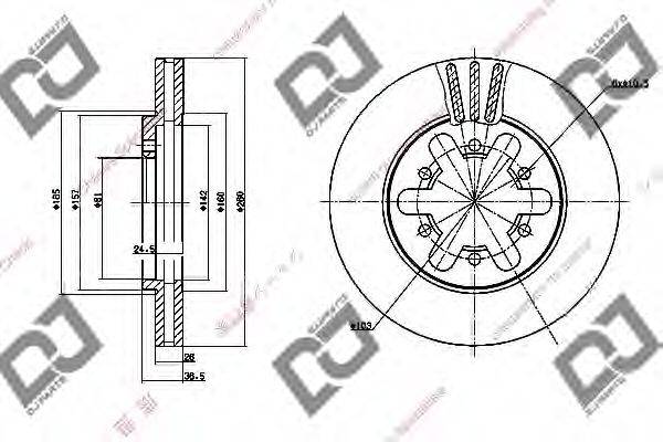 DJ PARTS BD1056 Тормозной диск