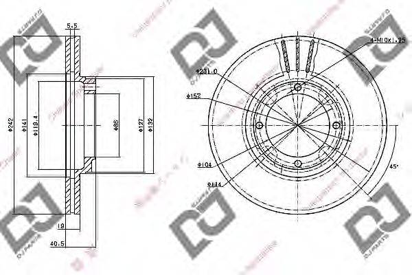 DJ PARTS BD1079 Тормозной диск