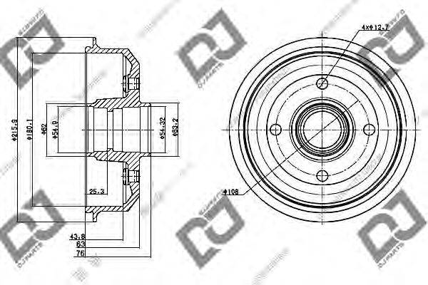 DJ PARTS BR1092 Тормозной барабан