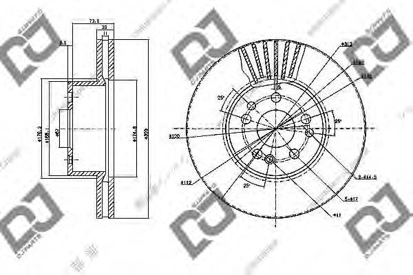 DJ PARTS BD1130 Тормозной диск
