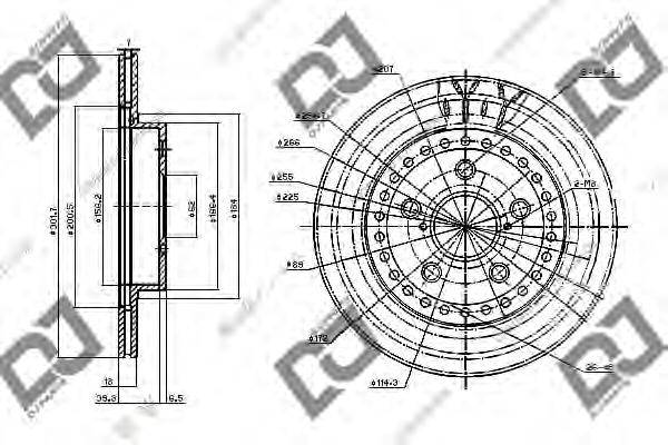 DJ PARTS BD1230 Тормозной диск