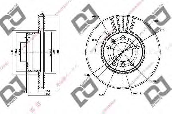DJ PARTS BD1155 Тормозной диск