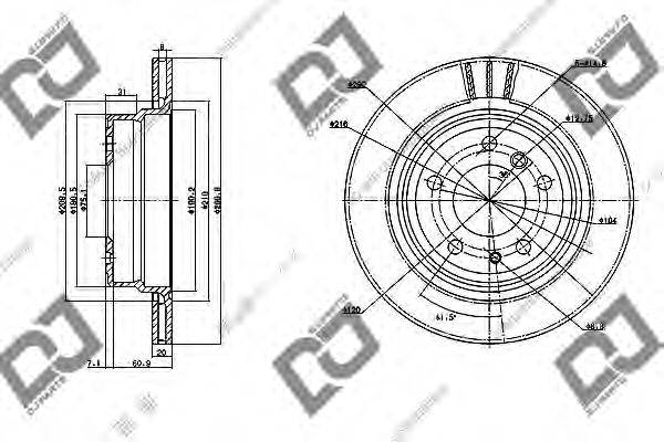 DJ PARTS BD1161 Тормозной диск