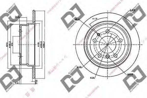 DJ PARTS BD1162 Тормозной диск