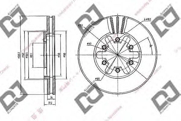 DJ PARTS BD2055 Тормозной диск