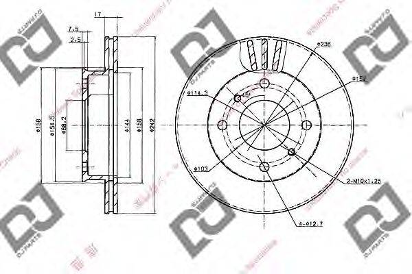 DJ PARTS BD2015 Тормозной диск