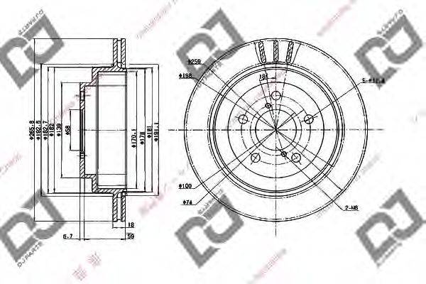 DJ PARTS BD2020 Тормозной диск