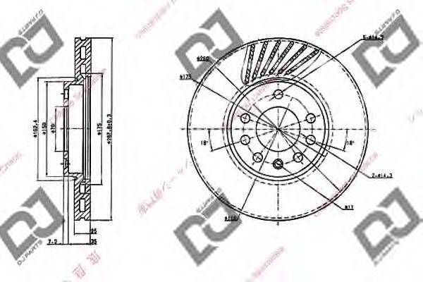 DJ PARTS BD1981 Тормозной диск