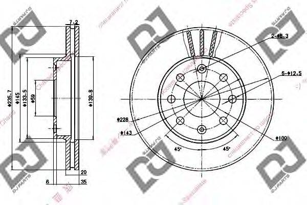 DJ PARTS BD1278 Тормозной диск