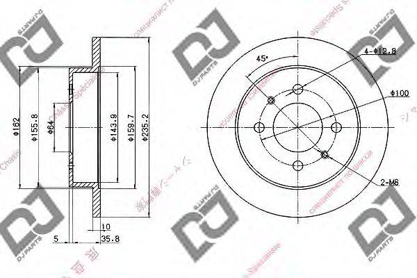 DJ PARTS BD1751 Тормозной диск