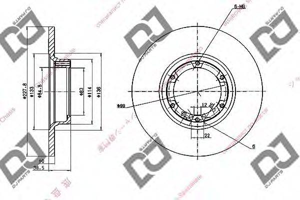 DJ PARTS BD1787 Тормозной диск