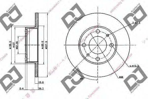 DJ PARTS BD1654 Тормозной диск