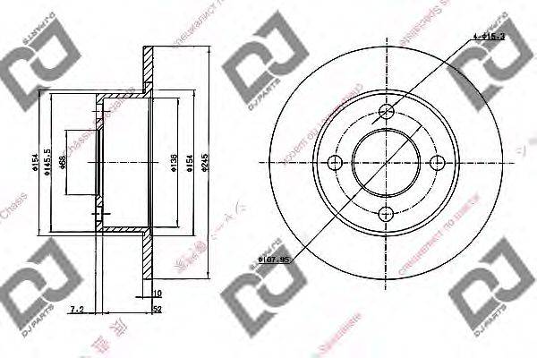 DJ PARTS BD1580 Тормозной диск
