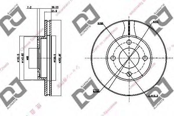 DJ PARTS BD1581 Тормозной диск