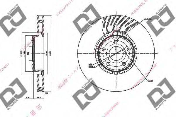 DJ PARTS BD1436 Тормозной диск