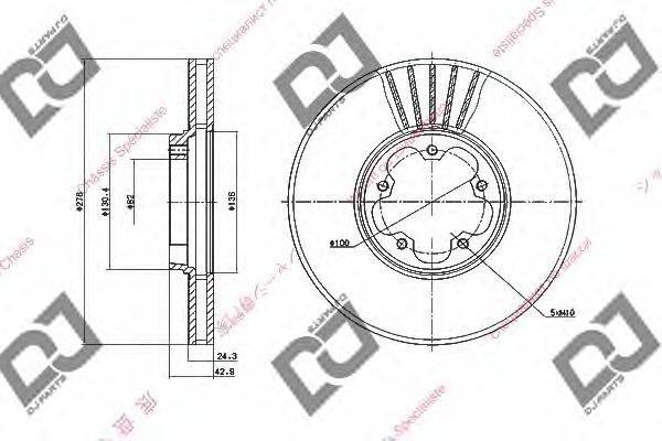 DJ PARTS BD1475 Тормозной диск