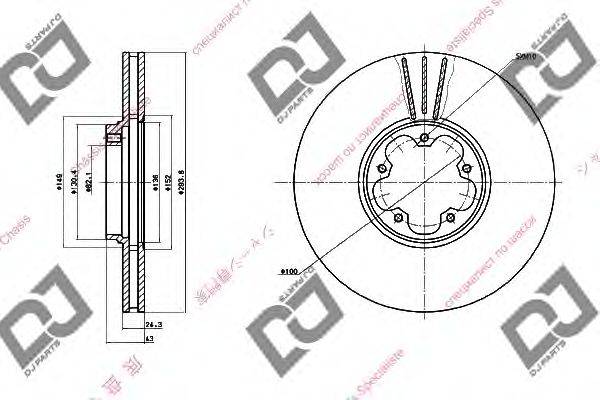 DJ PARTS BD1476 Тормозной диск