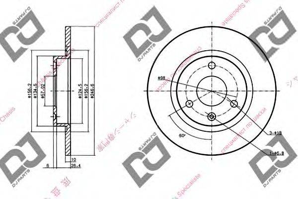 DJ PARTS BD1510 Тормозной диск