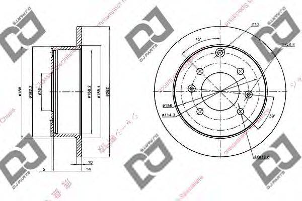 DJ PARTS BD1361 Тормозной диск