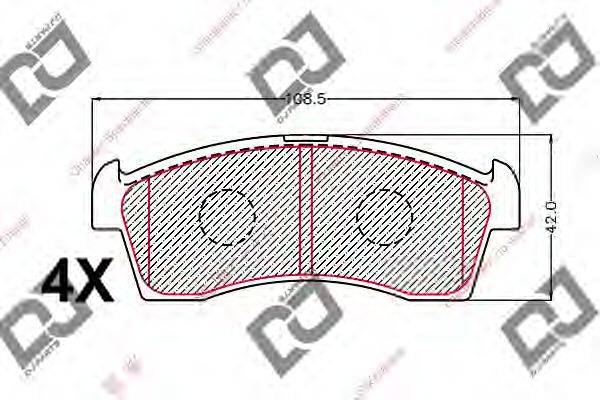 DJ PARTS BP2076 Комплект тормозных колодок, дисковый тормоз