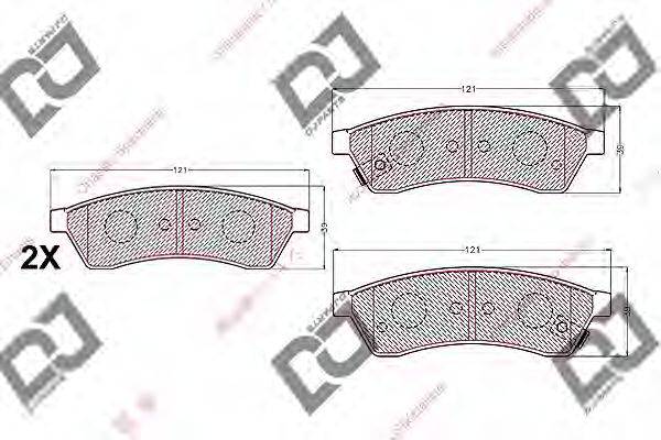 DJ PARTS BP2193 Комплект тормозных колодок, дисковый тормоз