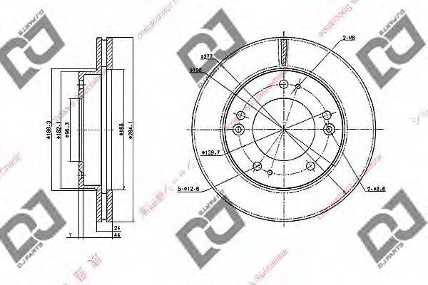 DJ PARTS BD1708 Тормозной диск