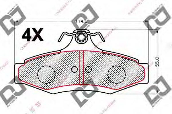 DJ PARTS BP2191 Комплект тормозных колодок, дисковый тормоз