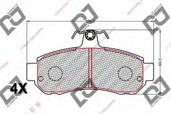 DJ PARTS BP2205 Комплект тормозных колодок, дисковый тормоз