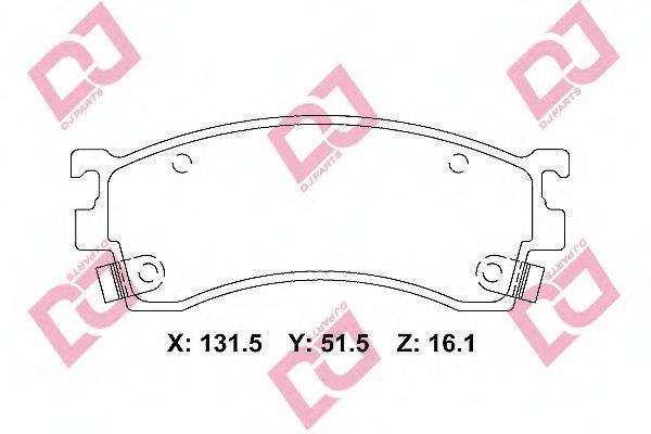 DJ PARTS BP2284 Комплект тормозных колодок, дисковый тормоз