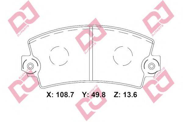 DJ PARTS BP2282 Комплект тормозных колодок, дисковый тормоз