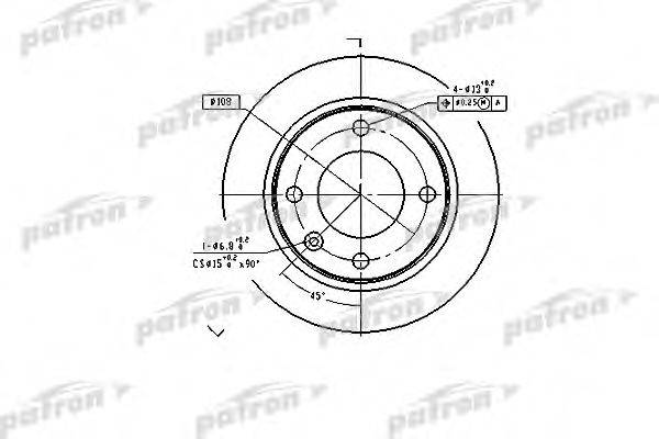 PATRON PBD1122 Тормозной диск