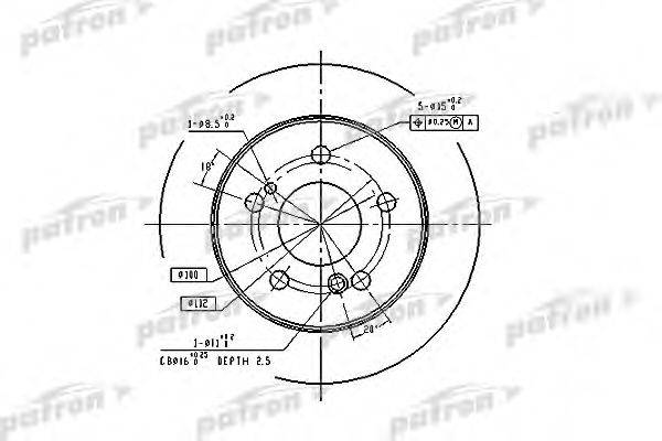 PATRON PBD1583 Тормозной диск