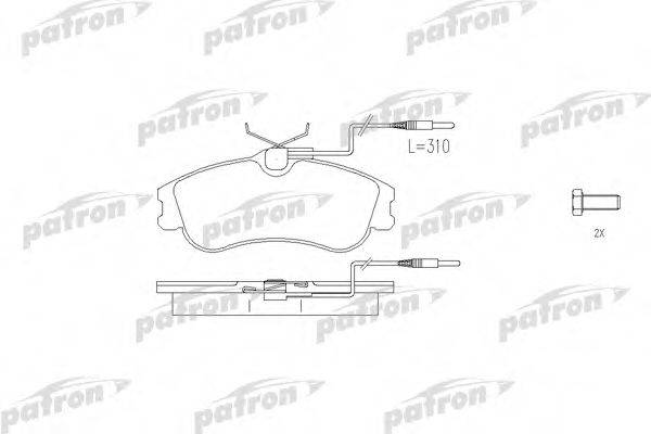PATRON PBP1112 Комплект тормозных колодок, дисковый тормоз