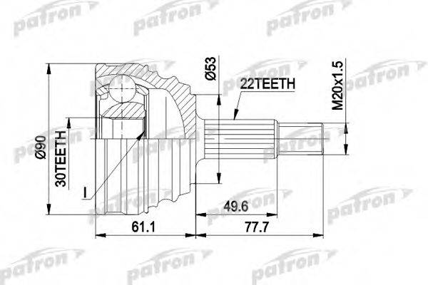 PATRON PCV1009 Шарнирный комплект, приводной вал