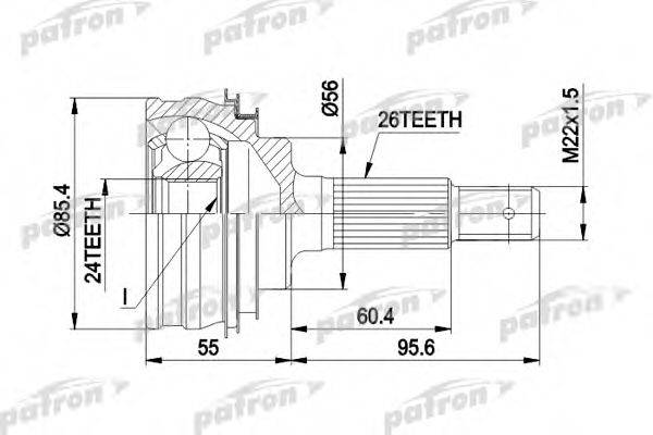 PATRON PCV1070 Шарнирный комплект, приводной вал