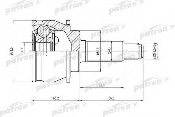 PATRON PCV1247 Шарнирный комплект, приводной вал