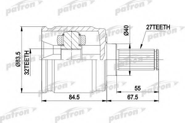 PATRON PCV5005 Шарнирный комплект, приводной вал