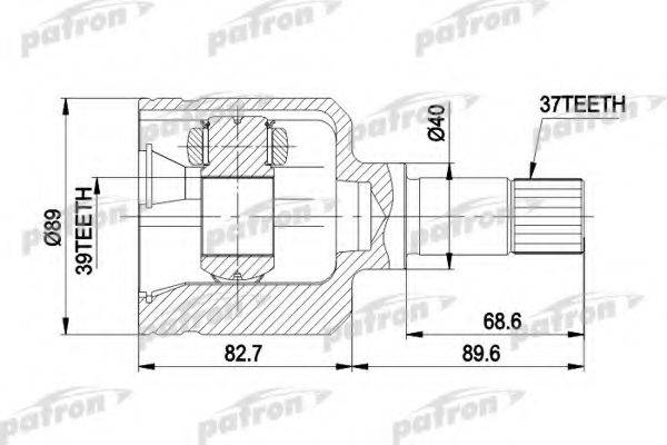 PATRON PCV5044 Шарнирный комплект, приводной вал