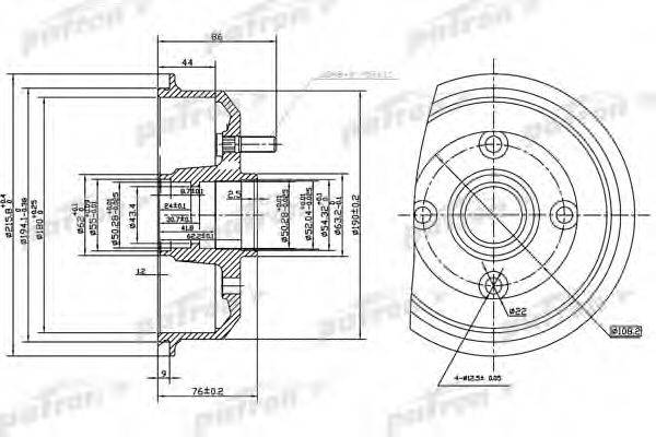 PATRON PDR1059 Тормозной барабан