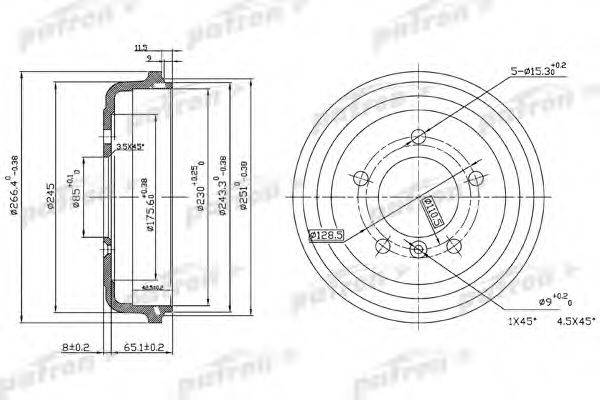 PATRON PDR1095 Тормозной барабан