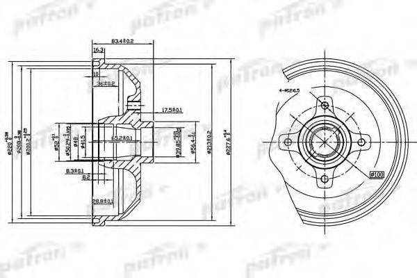 PATRON PDR1115 Тормозной барабан