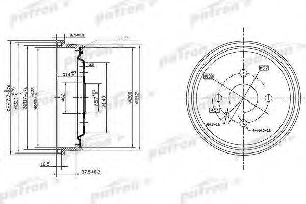 PATRON PDR1118 Тормозной барабан