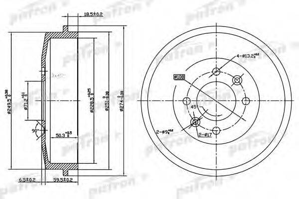 PATRON PDR1126 Тормозной барабан