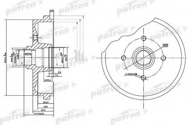 PATRON PDR1184 Тормозной барабан