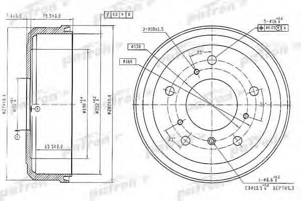 PATRON PDR1190 Тормозной барабан