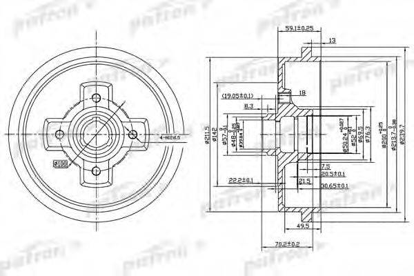 PATRON PDR1208 Тормозной барабан