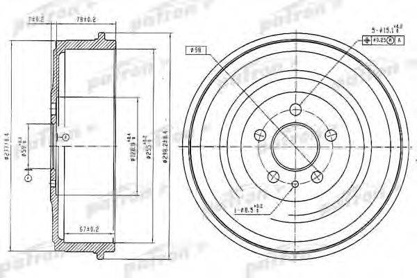 PATRON PDR1223 Тормозной барабан
