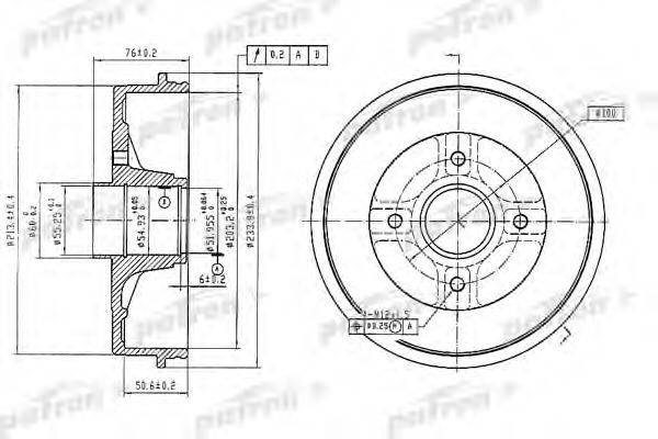 PATRON PDR1353 Тормозной барабан